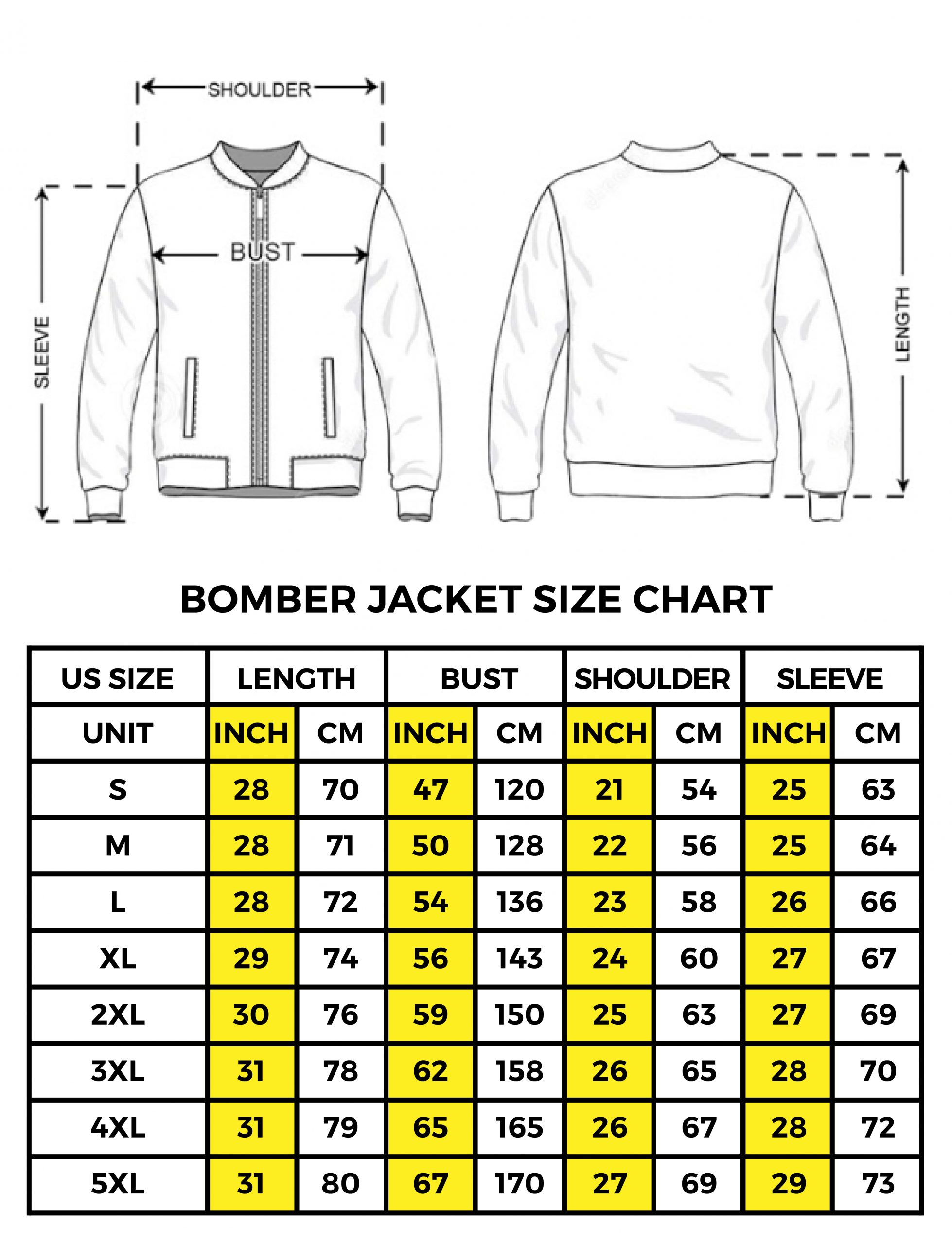 bomber jacket size chart 01 scaled 1 - The Sims Merch